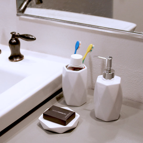 Evideco Diamond Stoneware Bathroom Soap Dish Cup & Reviews | Wayfair
